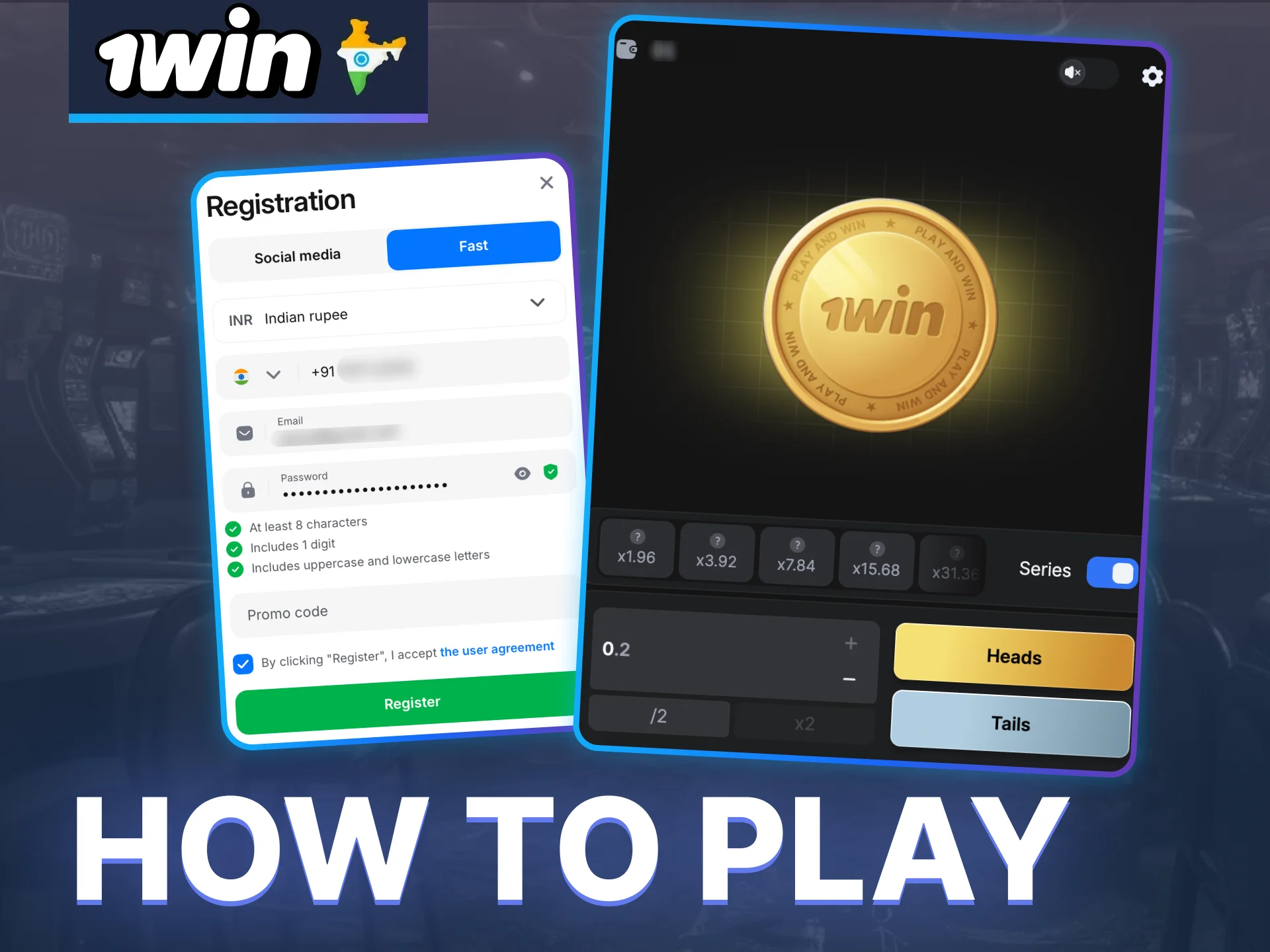Become part of the 1win world and enjoy the Coinflip game.